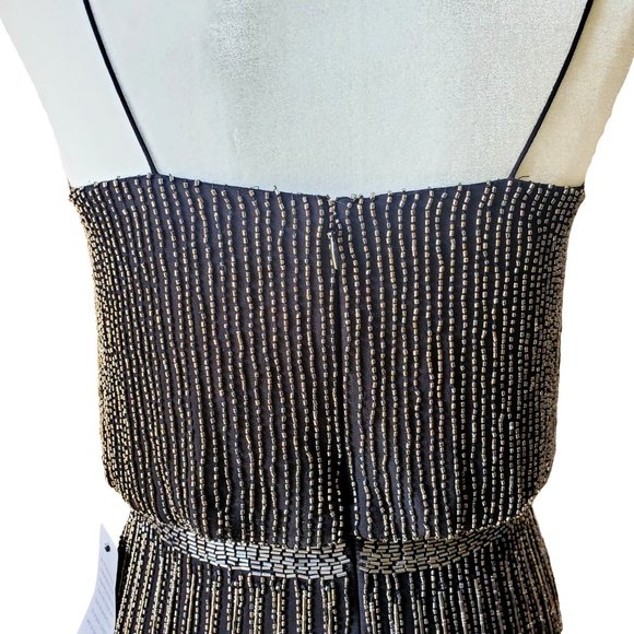 Adrianna Papell Beaded Fringe Blouson Short Dress - Picture 10 of 14